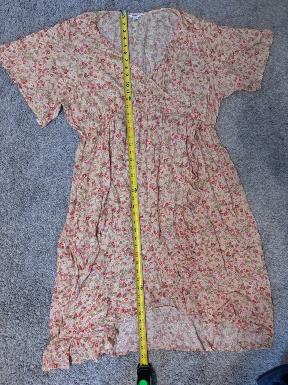 Sonoma Floral Wrap Dress Boho Cottagecore Midi Ruffle Hem Size XL - Picture 10 of 13